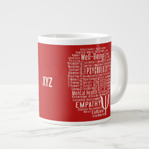 Tasse Géante PSYCHOLOGIE Word Cloud couleurs personnalisées tas