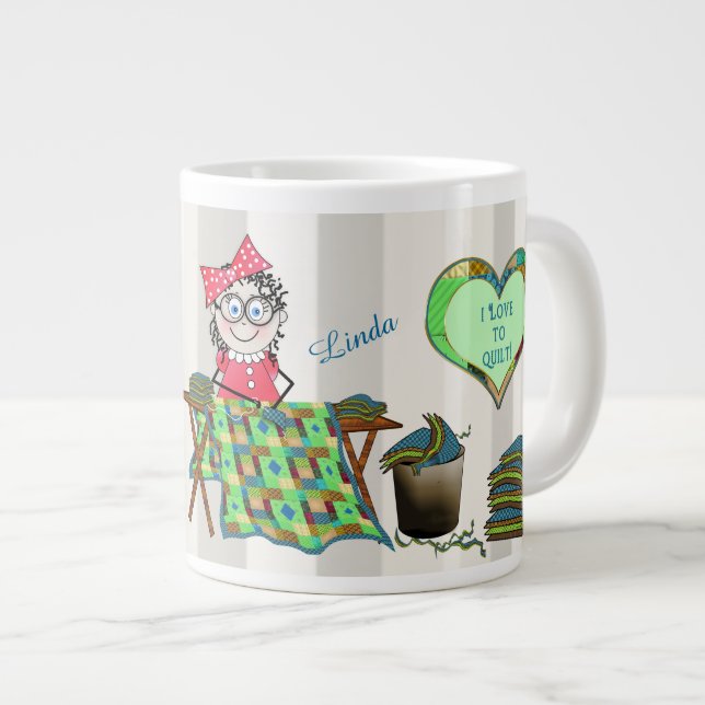 TASSE GÉANTE QUILTER MELODY JUMBO CAFÉ/SOUP MUG - QUILLES (Devant droit)