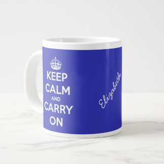 Tasse Géante Restez calme et continuez sur la boue bleue