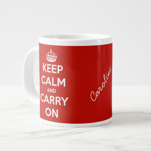 Tasse Géante Restez calme et continuez sur la boue personnalis