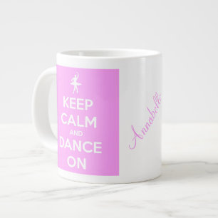 Tasse Géante Restez calme et dansez sur la bouillie rose