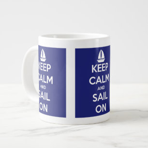 Tasse Géante Restez calme et naviguez sur la boue bleue Jumbo