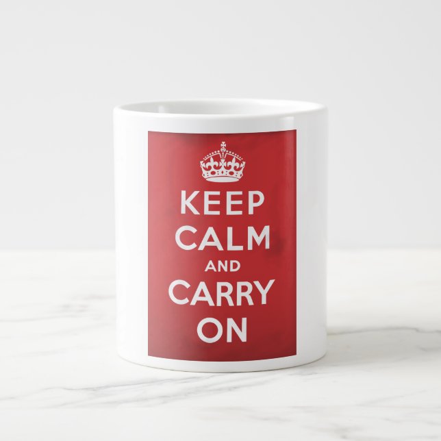 Tasse Géante Restez calme et poursuivez (Devant)