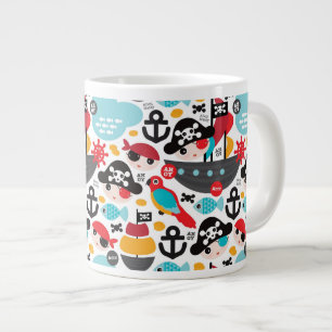 Tasse Géante Rétro navigation d'illustration de pirates
