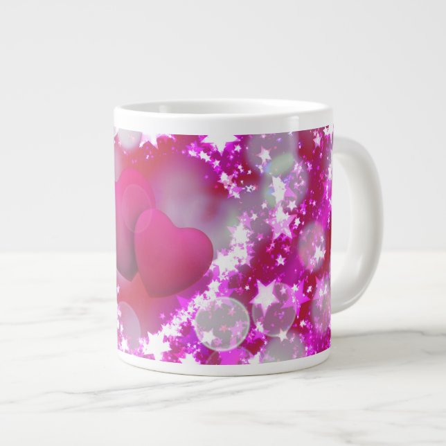 Tasse Géante Romantique Twin Heart étoile pétillante Saint-Vale (Devant droit)