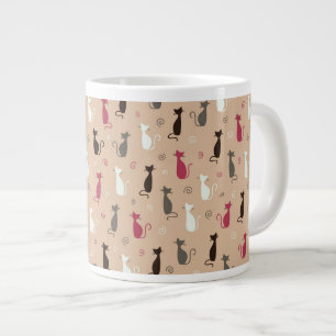 Tasse Géante rose de motif de chats