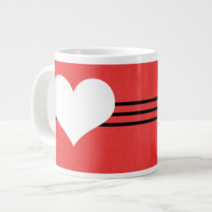 Tasse Géante Rouge moderne Coeur Jumbo Mug