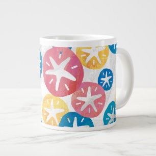 Tasse Géante Sable Dollar Jaune Rouge Bleu Motif