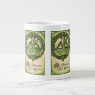 Tasse Géante Saint-Patrick vintage, Couronne avec jeune Irlanda