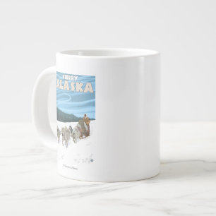 Tasse Géante Scène de traîneau à chiens - Curry, Alaska