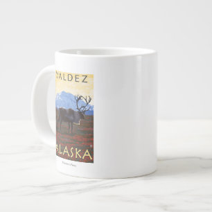 Tasse Géante Scène du caribou - Valdez, Alaska