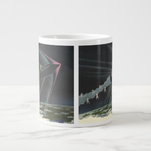 Tasse Géante Science-fiction vintage d'un astronaute chevauchan