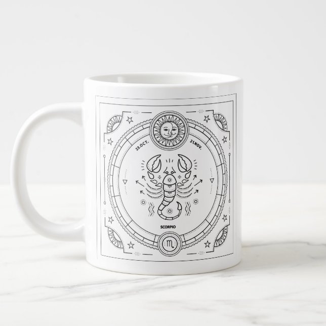 Tasse Géante Scorpio Zodiac personnalisé Anniversaire Mug (Gauche)