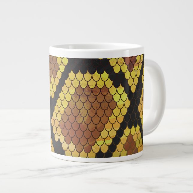 Tasse Géante Serpent Brown et impression or (Devant droit)