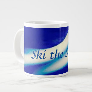 Tasse Géante Ski sur les pistes Bone China Mug