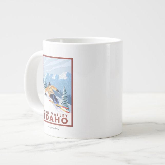 Tasse Géante Skier de neige - Sun Valley, Idaho (Devant gauche)