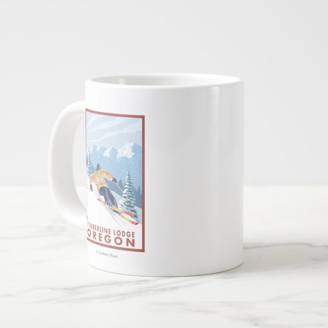 Tasse Géante Skier de neige - Timberline Lodge, Oregon (Devant gauche)