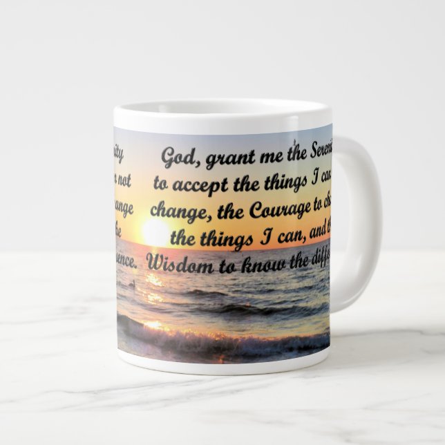 TASSE GÉANTE SPIRITUELLE SÉRENITÉ PRIÈRE SUNRISE MUG (Devant droit)