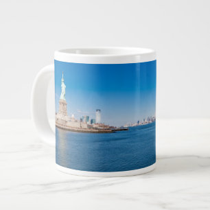 Tasse Géante Statue de la liberté, du fleuve Hudson et de