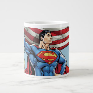 Tasse Géante Superman tenant le drapeau américain
