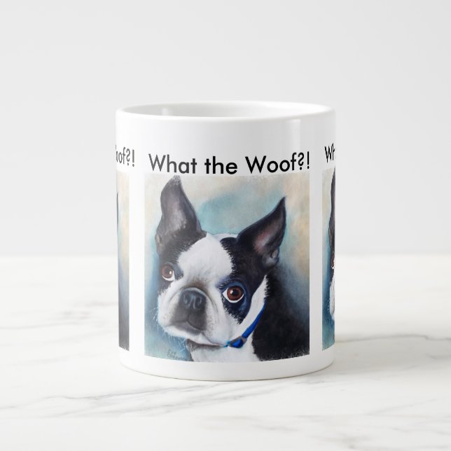 TASSE GÉANTE TERRIER BOSTON NOIR ET BLANC (Devant)