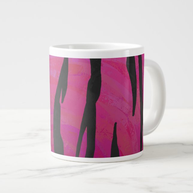 Tasse Géante Tiger rose chaud et noir (Devant droit)