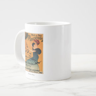 Tasse Géante Une femme aux têtes rouges attend l'affiche des oi