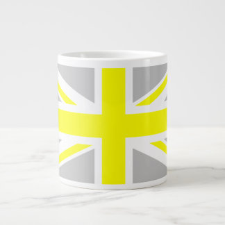 Tasse Géante Union Jack gris clair et jaune