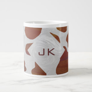 Tasse Géante Vache Marron et Blanc Monogramme