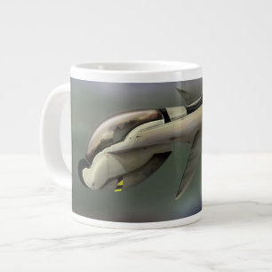 Tasse Géante Vaisseau spatial volant à travers une planète