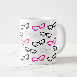 Tasse Géante Verres et cils roses, noirs et gris