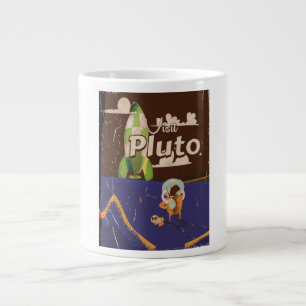Tasse Géante Visitez l'affiche de voyage vintage de Pluton