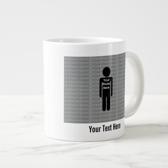 Tasse Géante Votre photo et votre texte ici Jumbo Mug personnal (Devant droit)