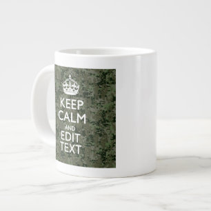 Tasse Géante Votre propre texte Camo numérique Woodland Gardez 