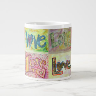 Tasse Géante XOXO Love Mosaic Collage Peintures Mug