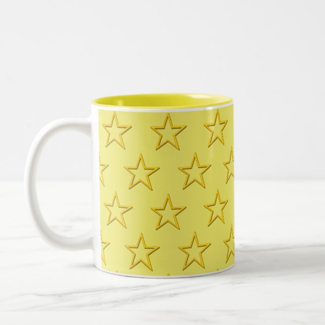 Tasse - Gelbsteine auf blassgelb (Links)