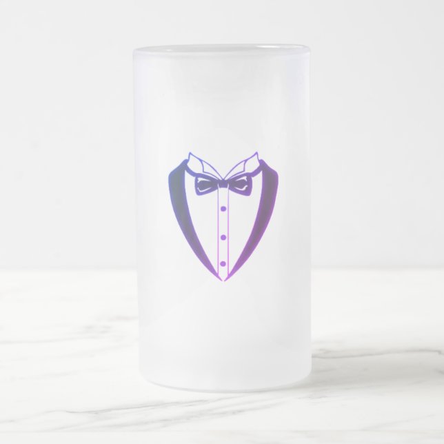 Tasse gelée de 16 onces avec tuxedo teinté violet (Centre)
