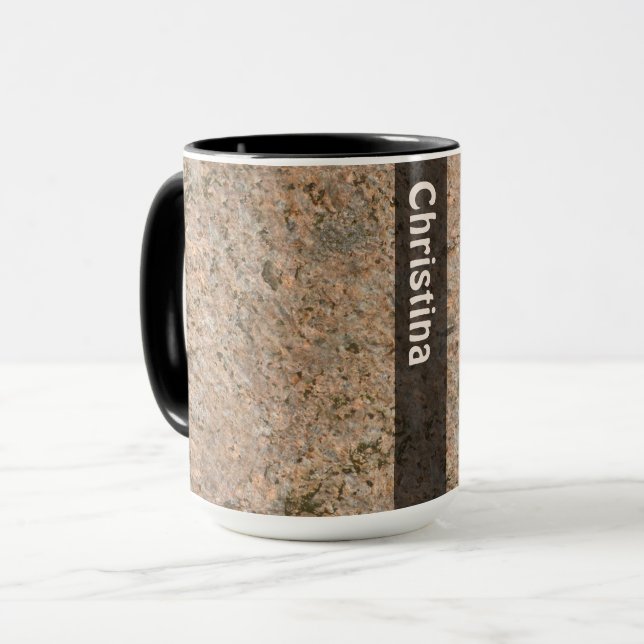 Tasse Géologie Rock Texture avec nom (Devant gauche)