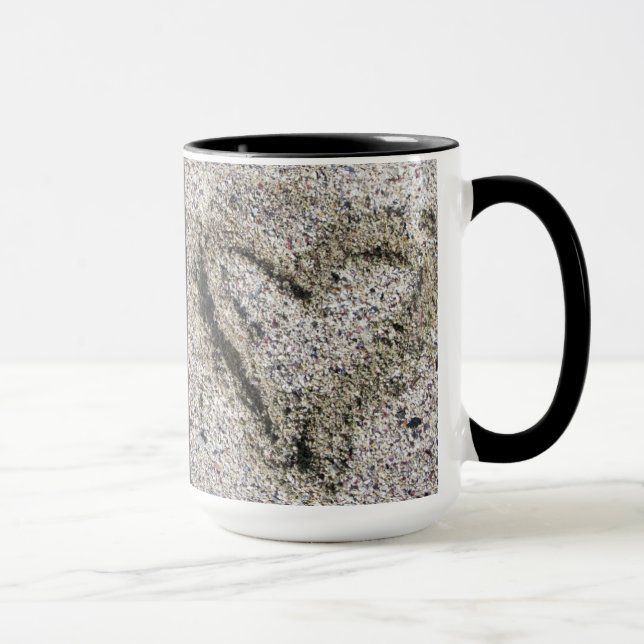 Tasse Géologie romantique Coeur dans le sable avec nom (Droite)