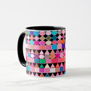 Tasse Géométrie Tribale moderne, couleurs de bijoux sur 