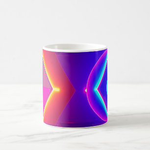 Tasse géométrique néon abstrait - Forme néon moder