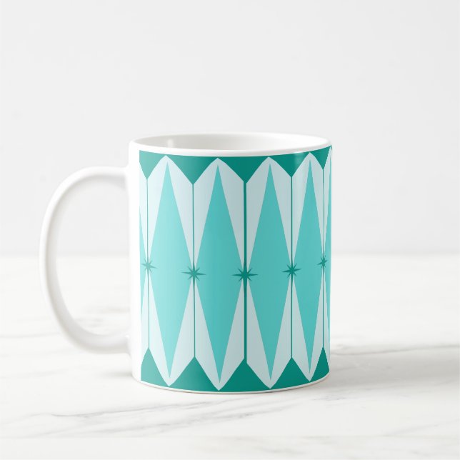 Tasse geometrischer Diamanten und Sternexplosionen (Links)