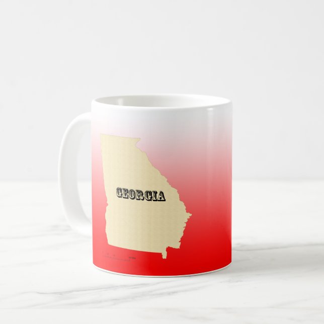 Tasse - Georgien Staat Karte mit Stadt (Vorderseite Links)