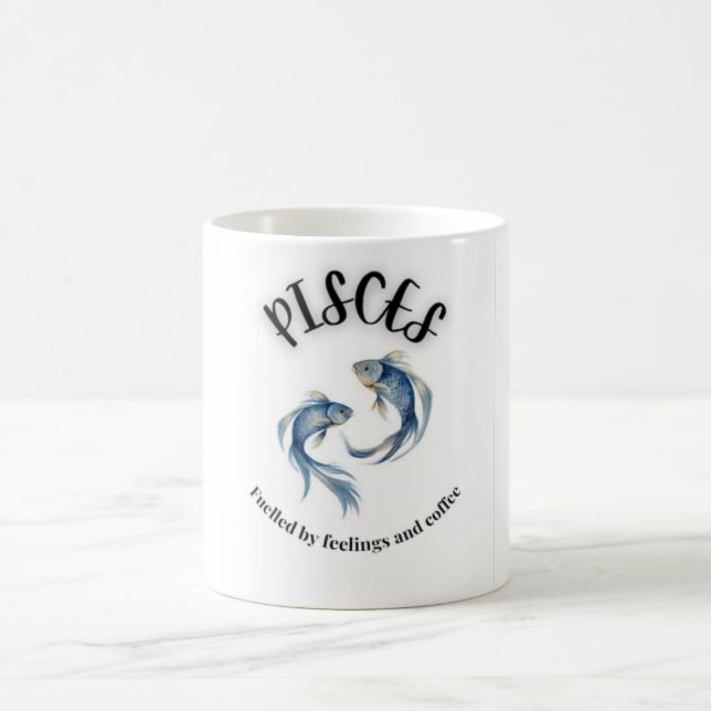 Tasse, gespeist von Gefühlen & Kaffeemaschine Kaffeetasse (Mittel)