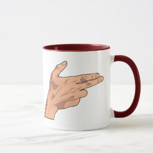 Tasse Geste de signe de main de tir de pistolet d'arme à