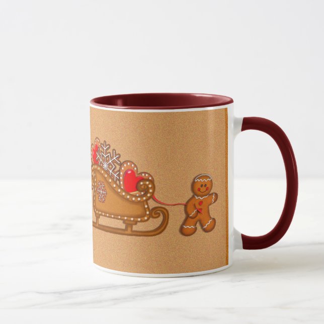Tasse GINGERBREAD BOY & SLEIGH par SHARON SHARPE (Droite)