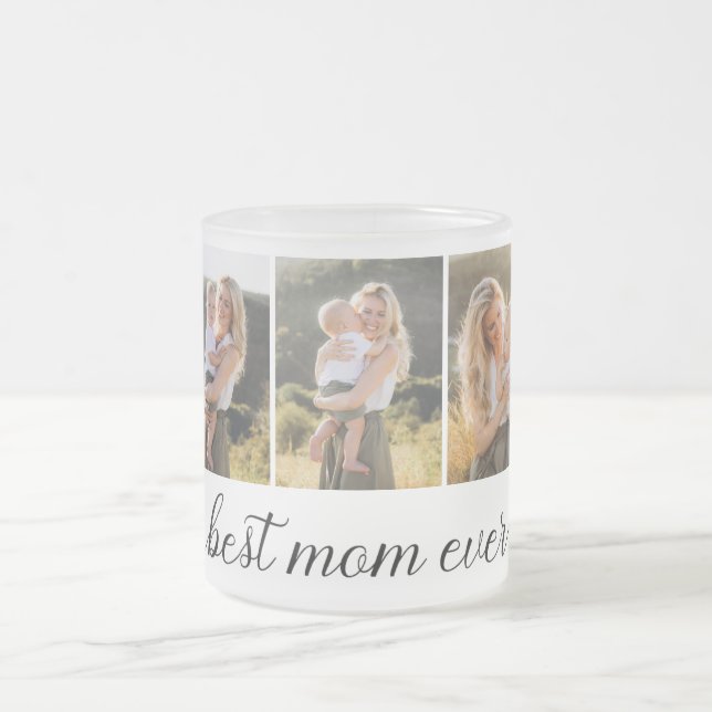 Tasse Givré 3 Collage photo Meilleure maman jamais (Centre)