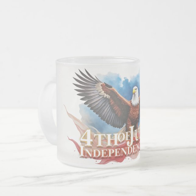 Tasse Givré 4 juillet Aigle - Art Patriotique (Devant gauche)
