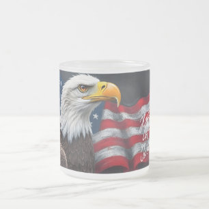 Tasse Givré Aigle chauve avec drapeau américain Art du 4 juill