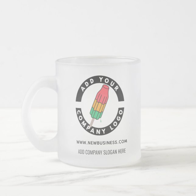 Tasse Givré Ajouter votre entreprise Logo Adresse de site Web  (Gauche)